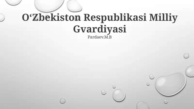 Oʻzbekiston Respublikasi Milliy Gvardiyasi: Introduction