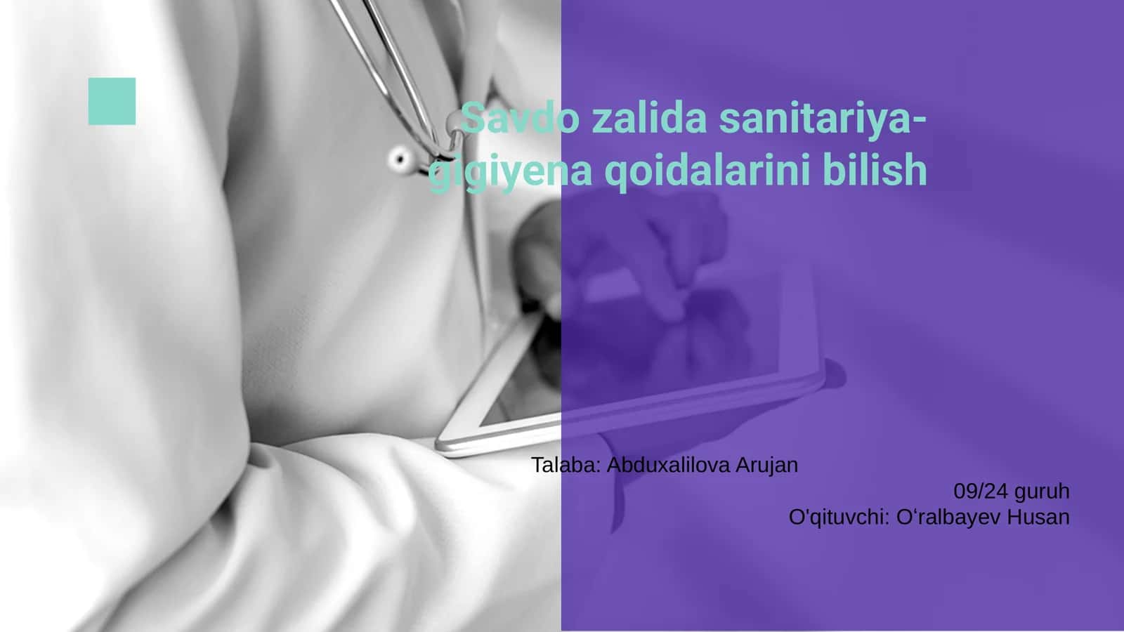 Savdo zalida sanitariya-gigiyena qoidalarini bilish