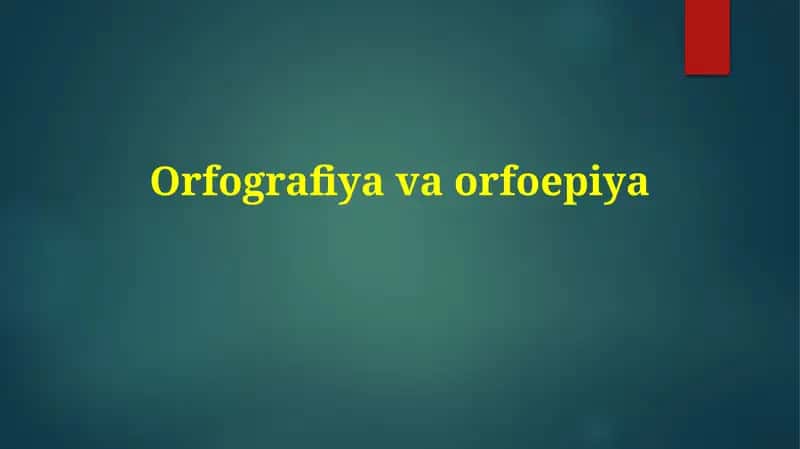 Imlo va orfoeppiya