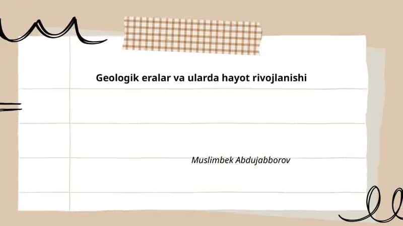 Prekambriya davri va hayotning ilk bosqichlari