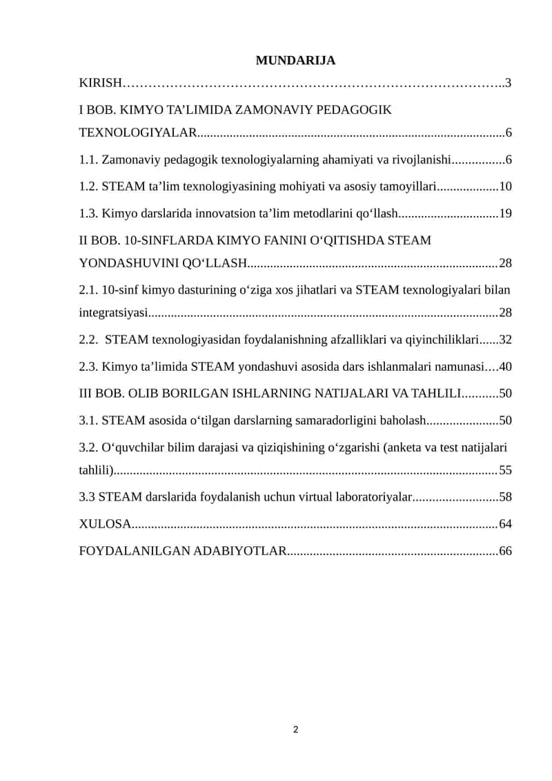 10-sinflarda Murakkab efirlar mavzusini o‘qitishda STEAM ta’lim texnologiyasidan foydalanish