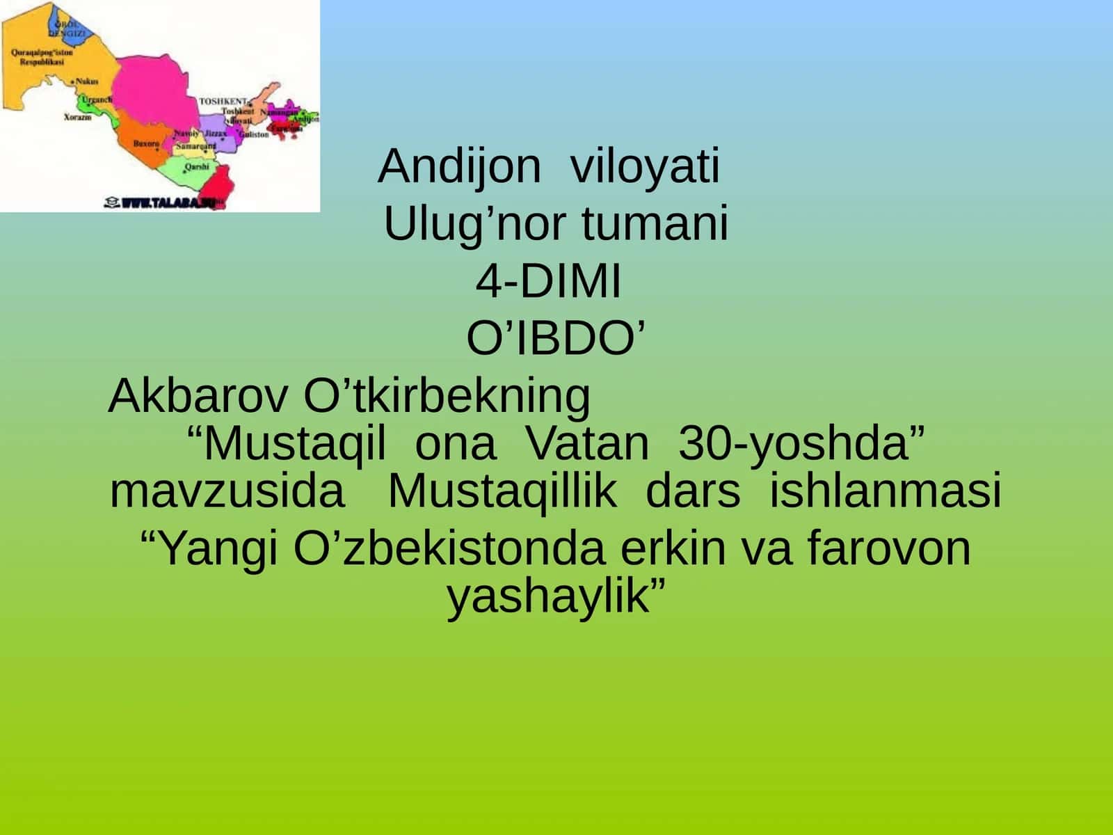 Mustaqil Ona Vatan 30-yoshda