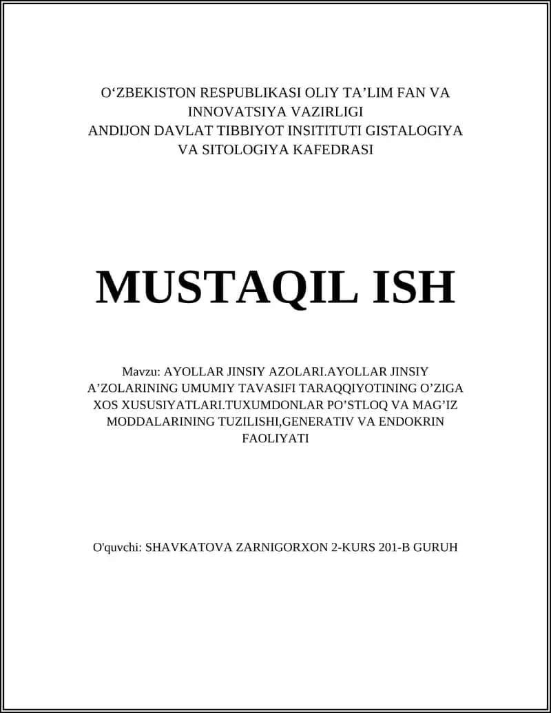 AYOLLAR JINSIY AZOLARI