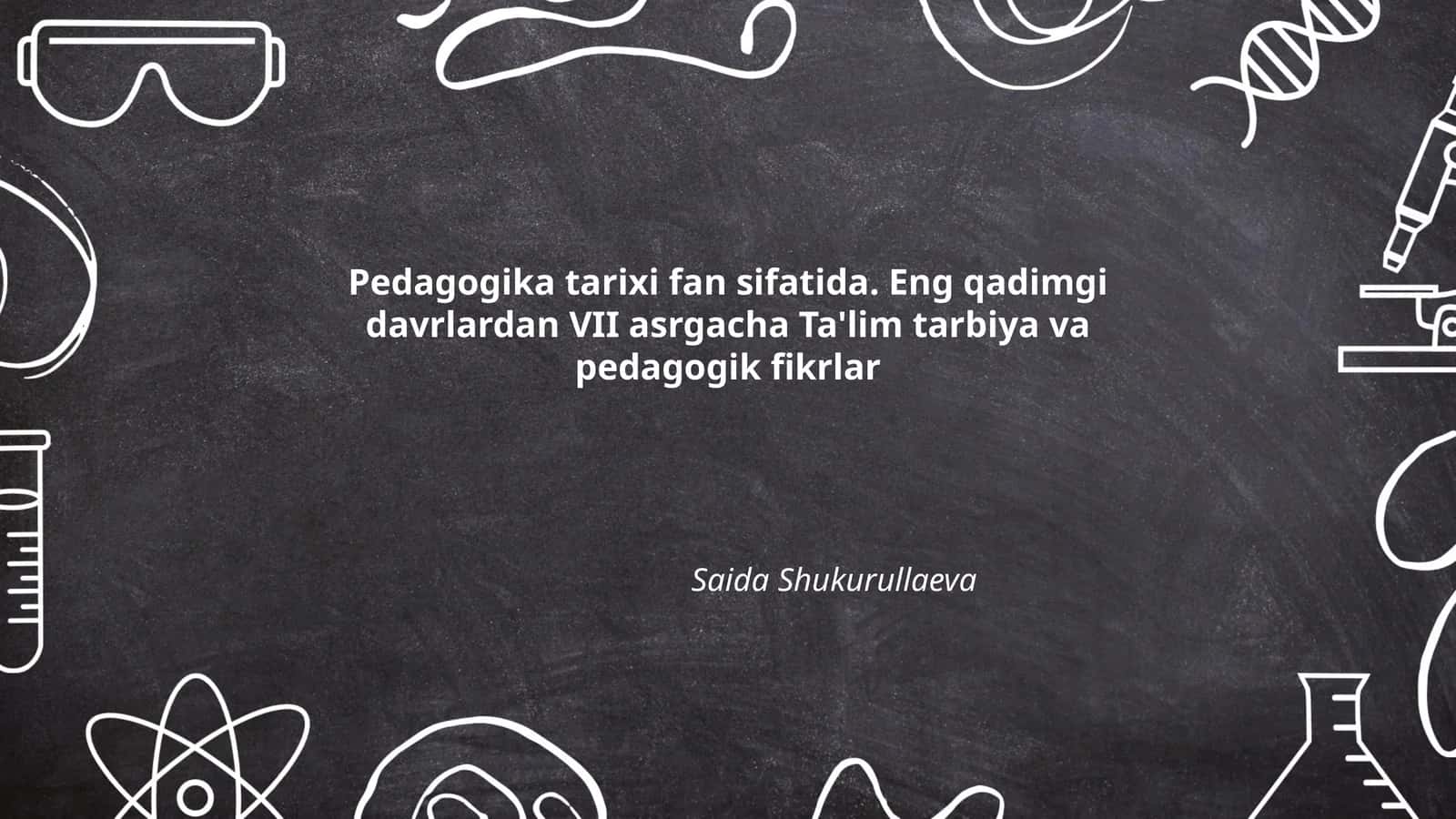 Pedagogika tarixi fan sifatida