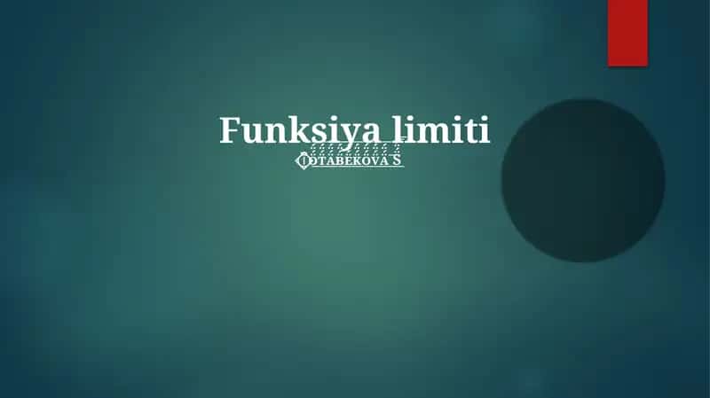 Funksiya limiti