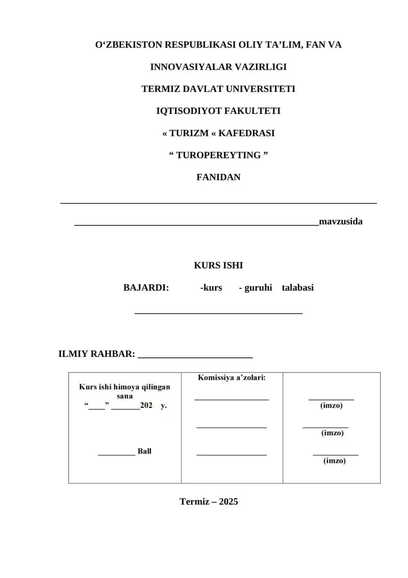 turistik xizmatlar tizimida animatsion dasturlarni tashkil etish, ularning turlari, mazmuni, tashkiliy jihatlari hamda mijozlarga ko‘rsatiladigan xizmatlar sifatiga ta’sirini o‘rganish