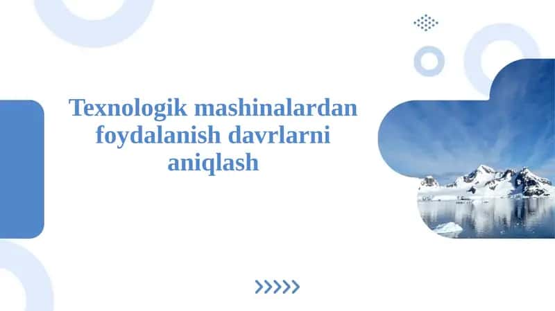 Texnologik mashinalardan foydalanish davrlarni aniqlash