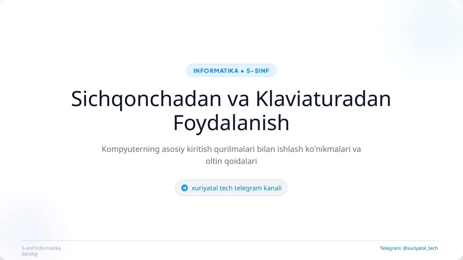 5-sinf Informatika darsligi