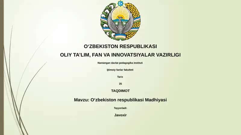 Oʻzbekiston respublikasi Madhiyasi