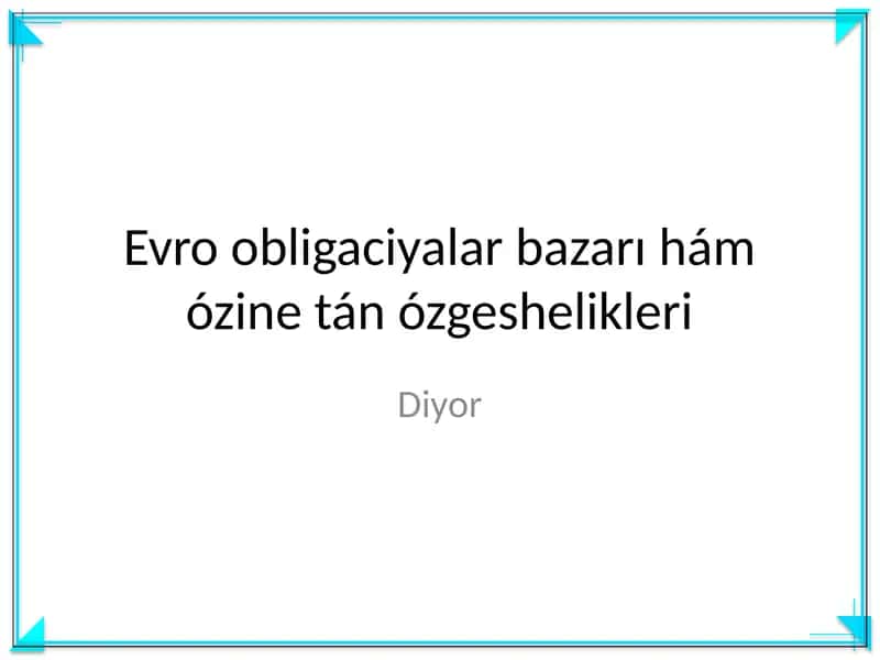 Evro obligaciyalar bazarı