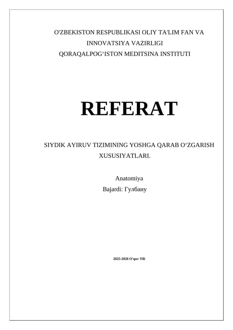 Siydik ayiruv tizimi