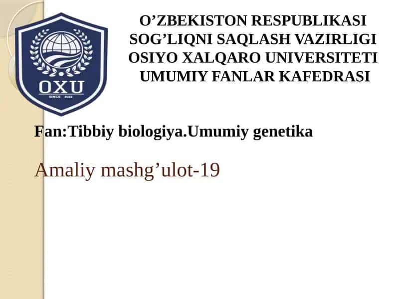 Organizmlarning ko‘payishi va postembrional rivojlanishning umumiy qonuniyatlari