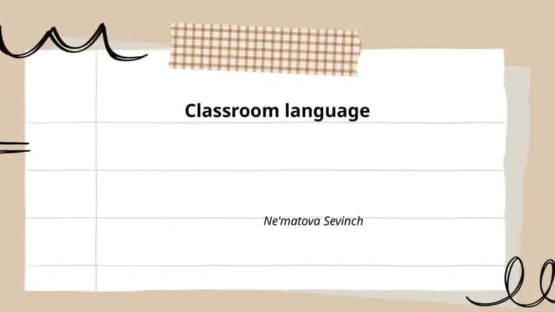 Classroom language