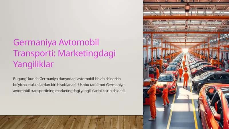 Germaniya Avtomobil Transporti: Marketingdagi Yangiliklar