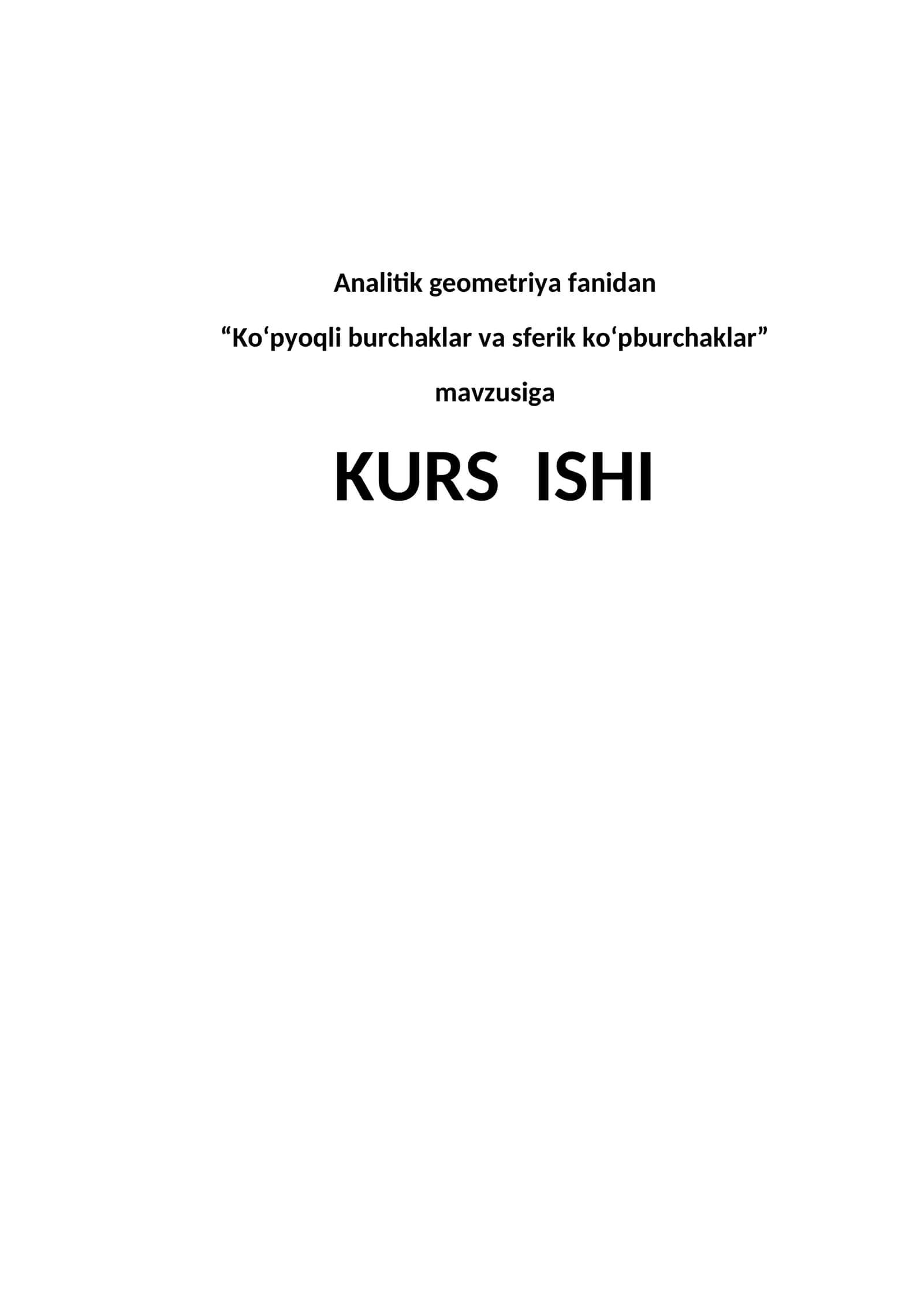 Ko‘pyoqli burchaklar va sferik ko‘pburchaklar