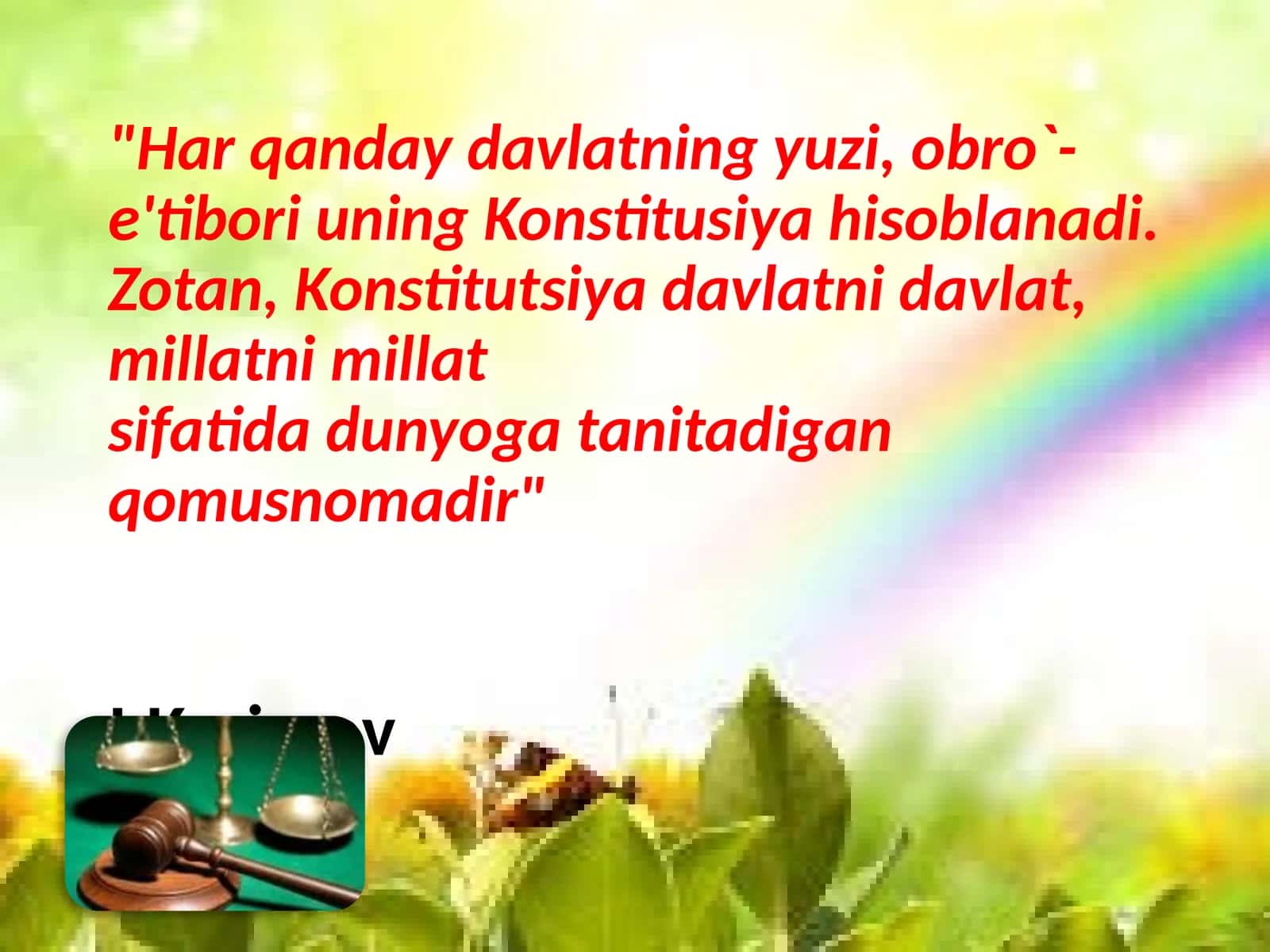 O'zbekiston Respublikasi Konstitutsiyasi