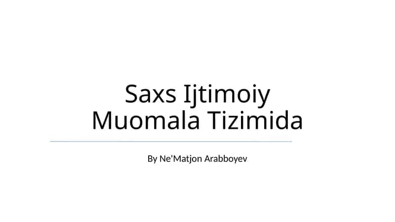 Shaxslararo muloqotda saksafon