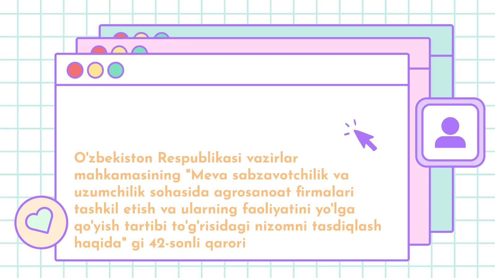 O'zbekiston Respublikasi vazirlar mahkamasining Meva sabzavotchilik va uzumchilik sohasida agrosanoat firmalari tashkil etish va ularning faoliyatini yo'lga qo'yish tartibi to'g'risidagi nizomni tasdiqlash haqida gi 42-sonli qarori