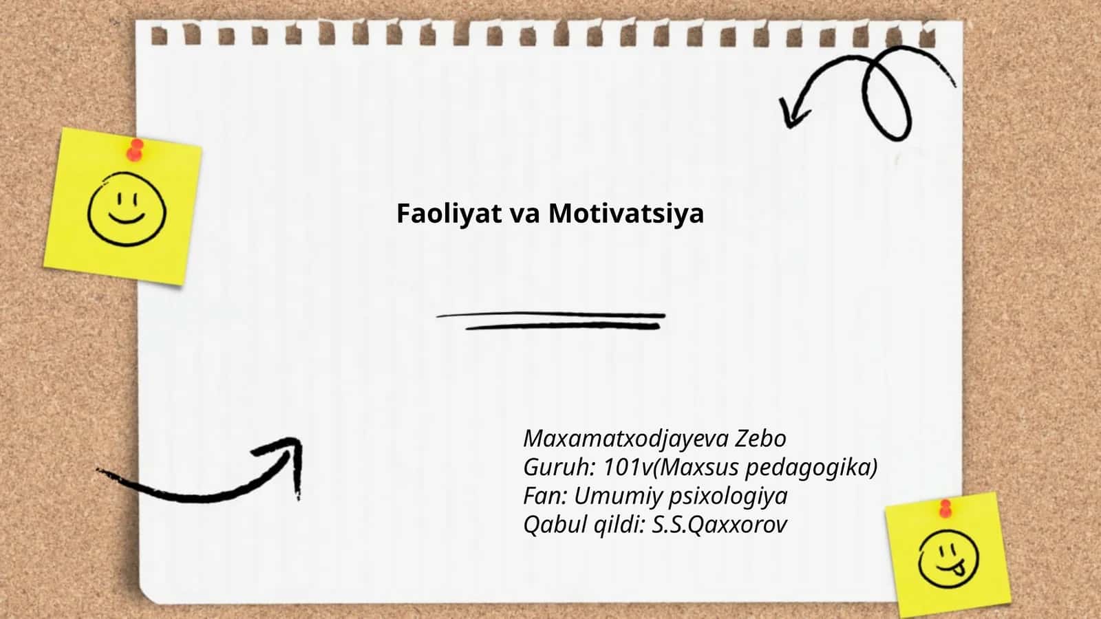 Faoliyat va Motivatsiya