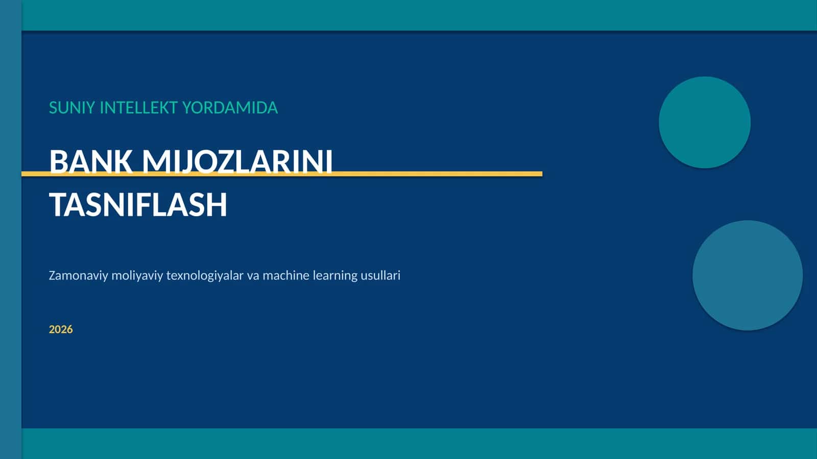 Bank mijozlarini tasniflash