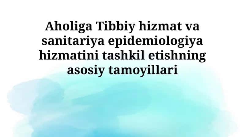 Tibbiy hizmat va sanitariya epidemiologiya hizmati