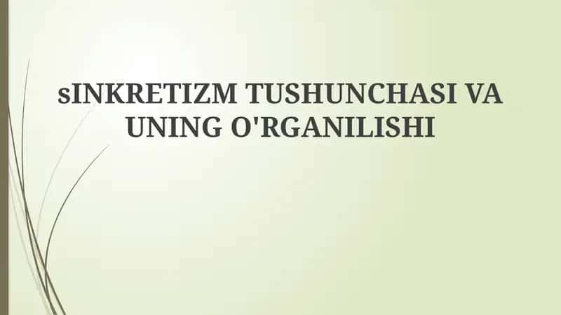 Sinkretizmning O'rganishi