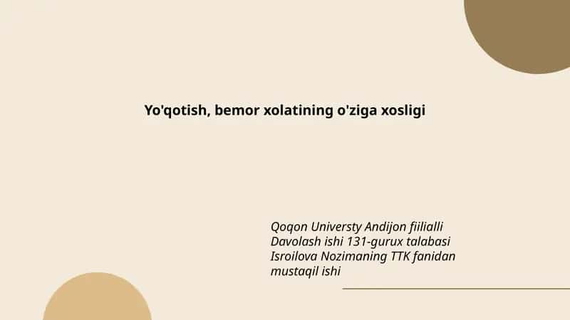 Yo'qotish sabablari