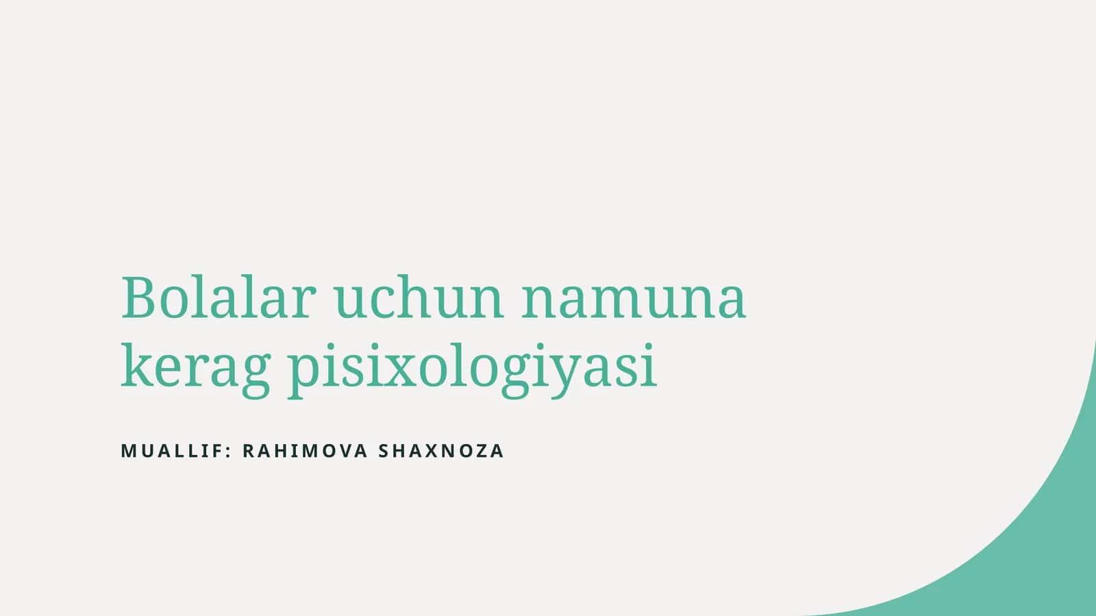 Bolalar uchun namunalar e'lag'apisixologiyasi