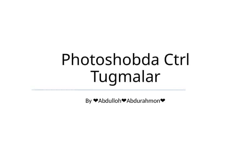 Ctrl Tugmalar