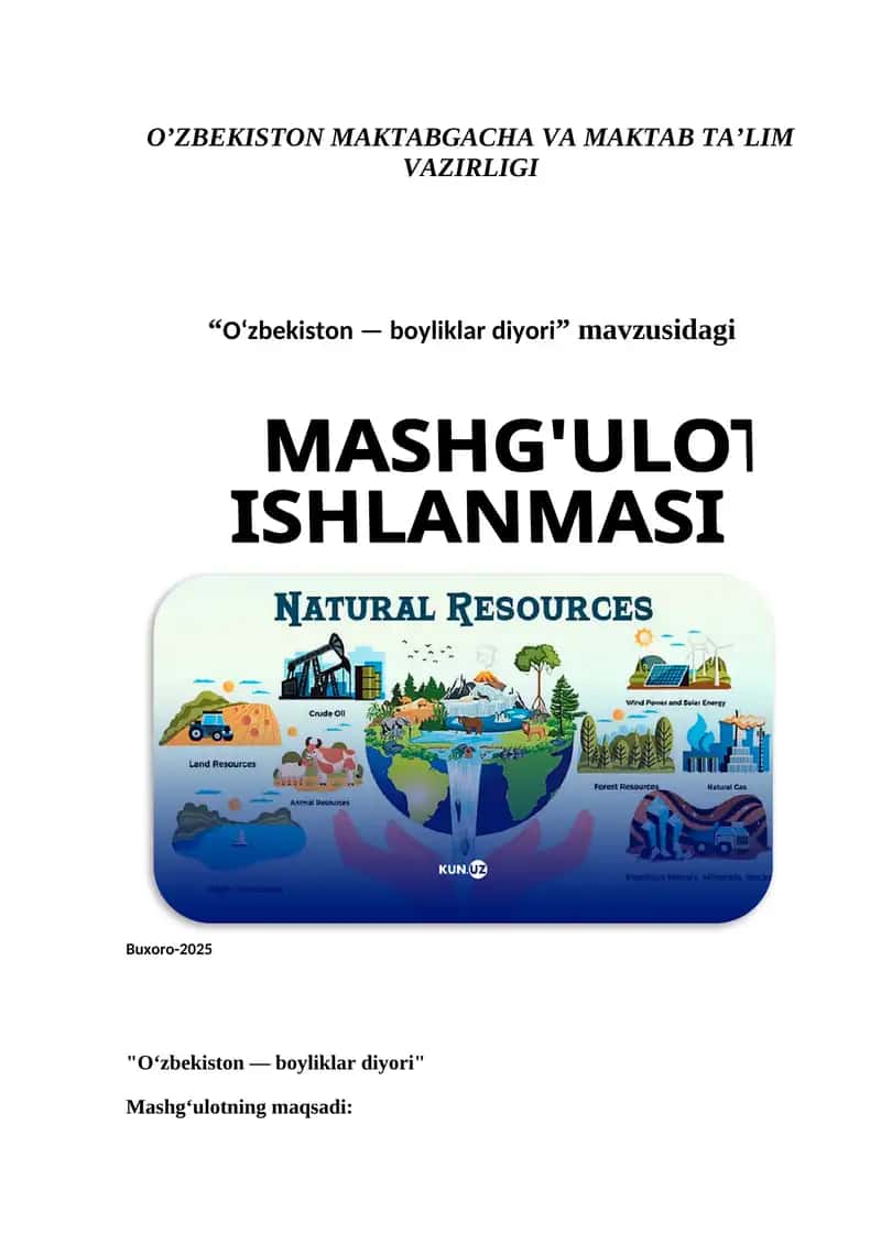 MASHG'ULOT ISHLANMASI