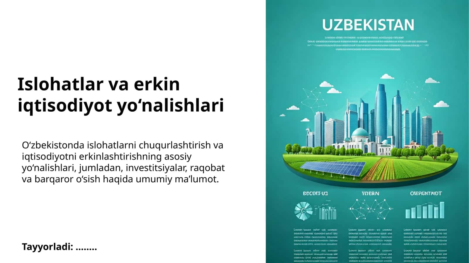 Islohatlar va erkin iqtisodiyot yo‘nalishlari