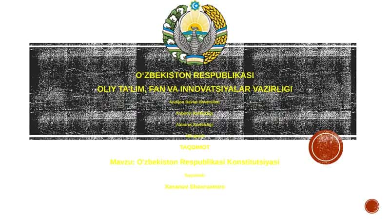 O'zbekiston Respublikasi Konstitutsiyasi