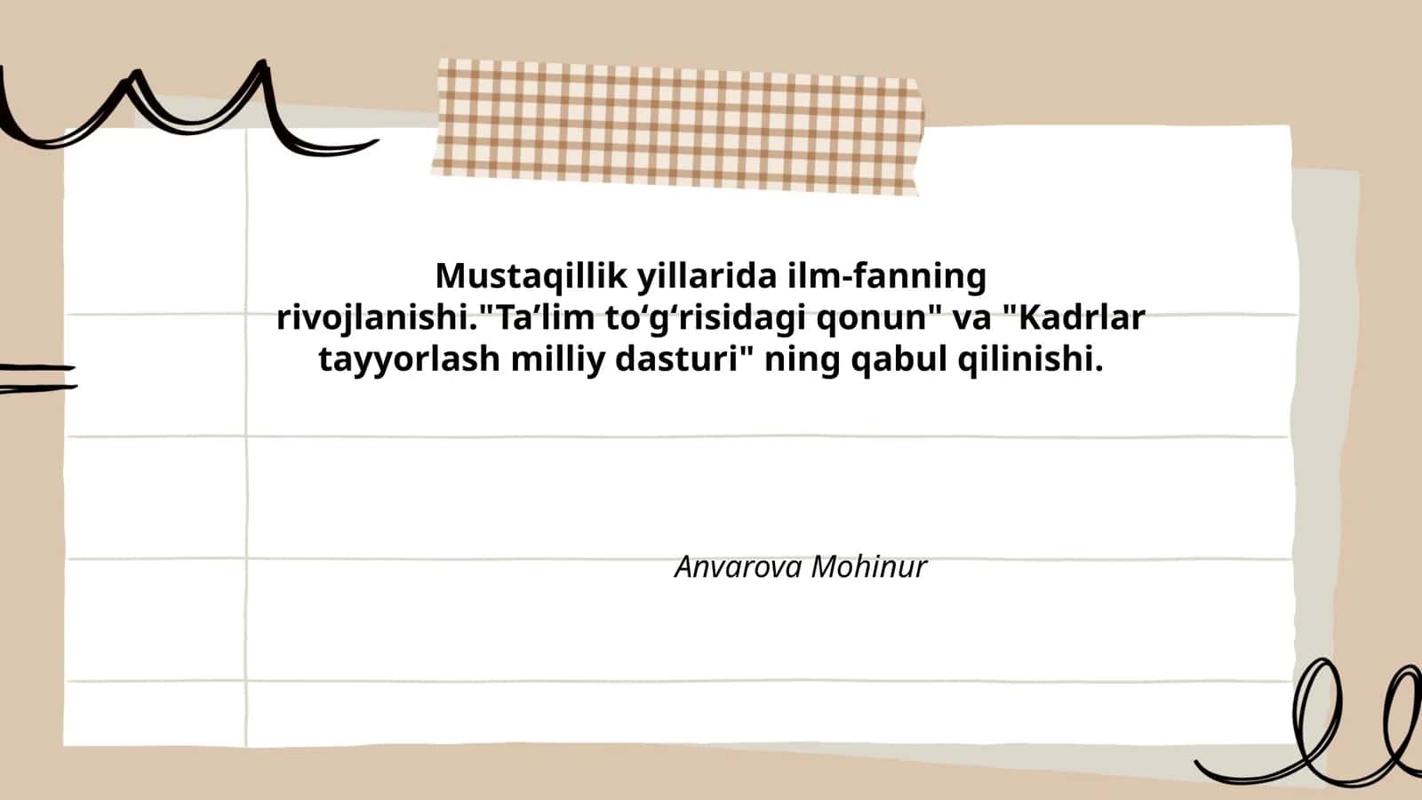 Mustaqillik yillarida ilm-fanning rivojlanishi