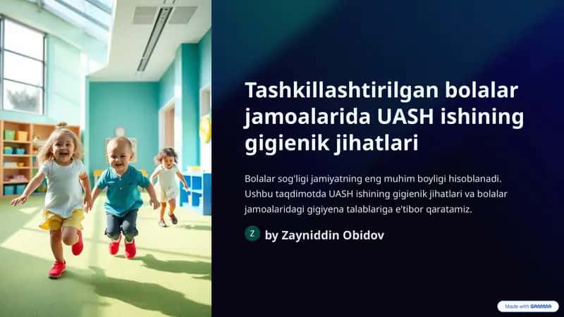 UASH ishining gigienik jihatlari