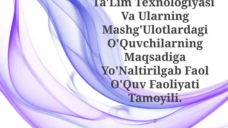 Rivojlantiruvchi Ta'lim Texnologiyasi