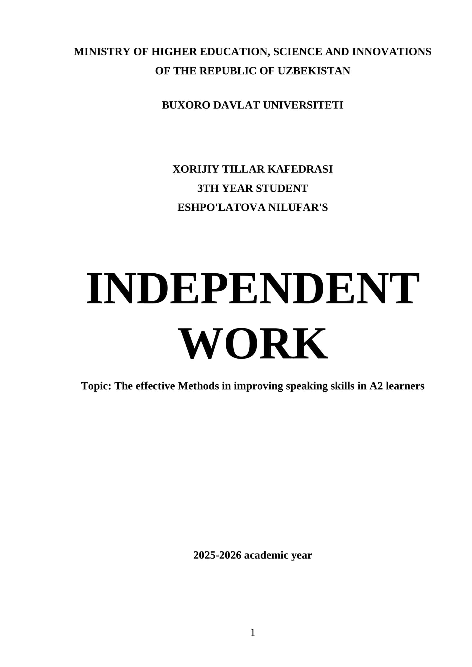 Effective Methods in Improving Speaking Skills in A2 Learners