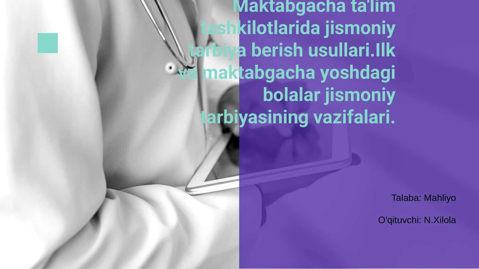 Maktabgacha ta'limda Jismoniy Tarbiya Usullari