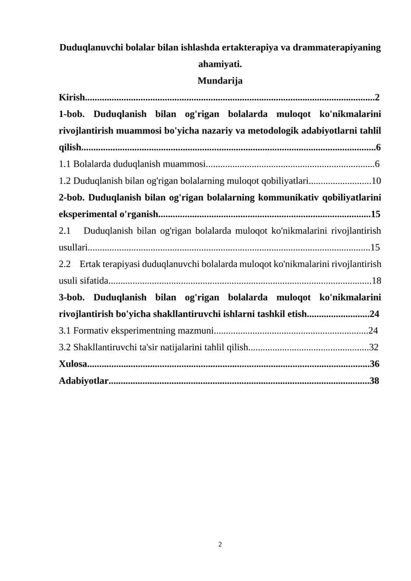 Duduqlanuvchi bolalar bilan ishlashda ertakterapiya va drammaterapiyaning ahamiyati