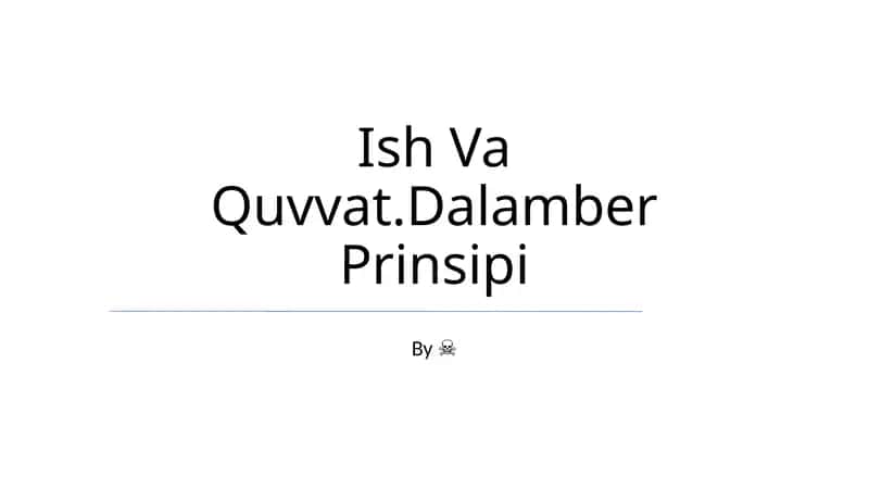 Ish Va Quvvat.Dalamber Prinsipi