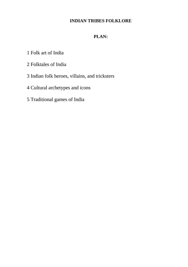 Indian Tribes Folklore