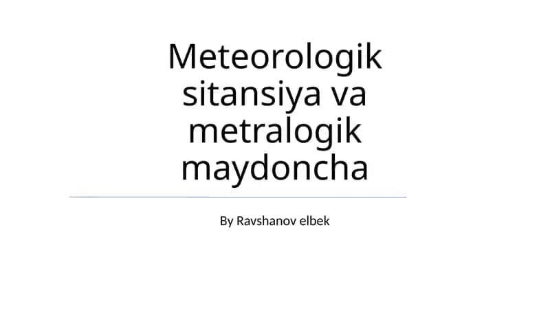 Meteorologik sitansiya va metralogik maydoncha