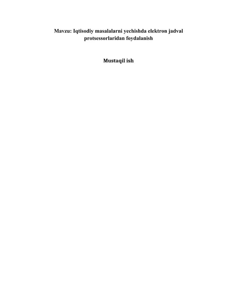 Elektron jadval protsessorlari
