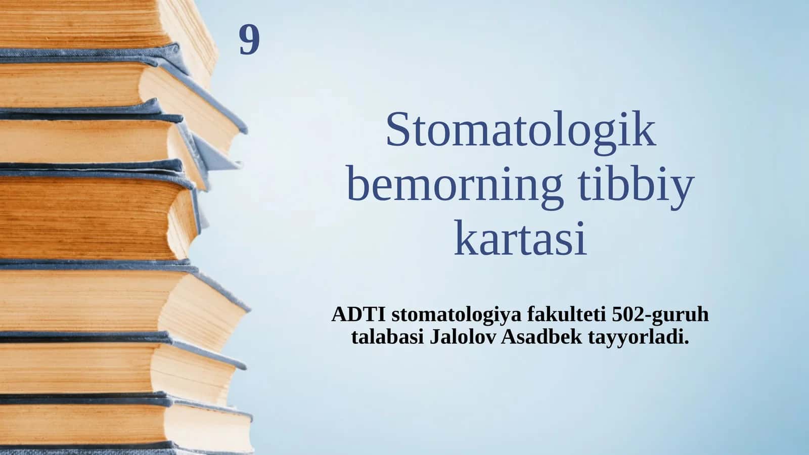Stomatologik bemorning tibbiy kartasi