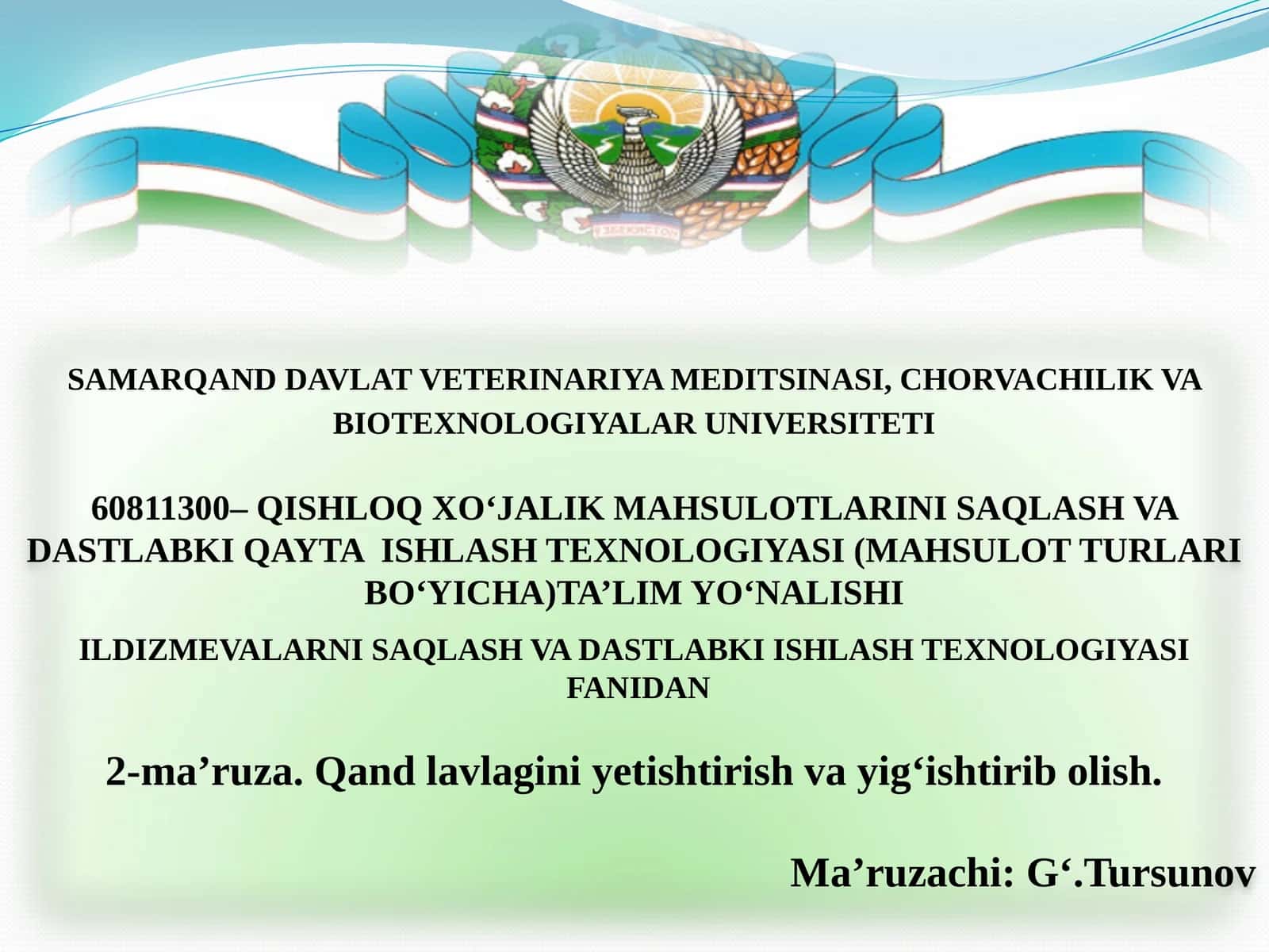 Qand lavlagini yetishtirish va yig‘ishtirib olish