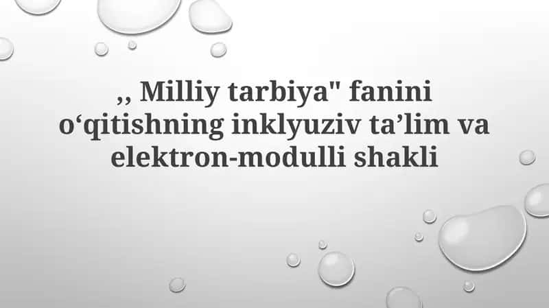 Milliy Tarbiya E-modullar