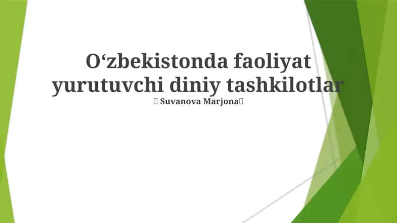 Oʻzbekistonda faoliyat yurutuvchi diniy tashkilotlar