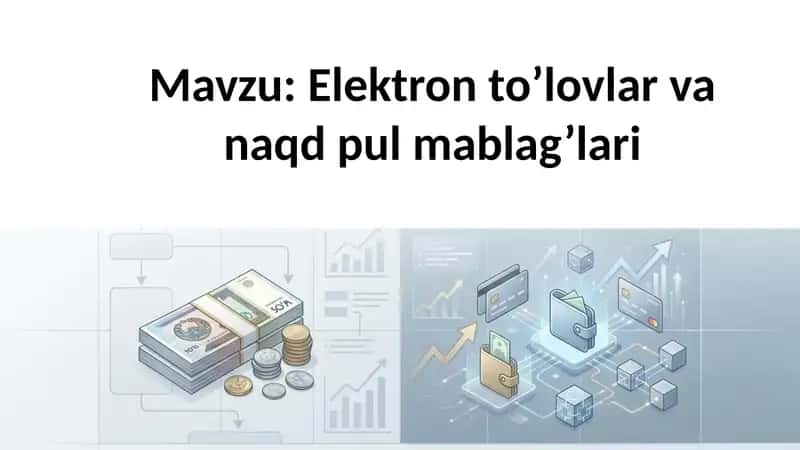 Elektron to’lovlar va naqd pul mablag’lari