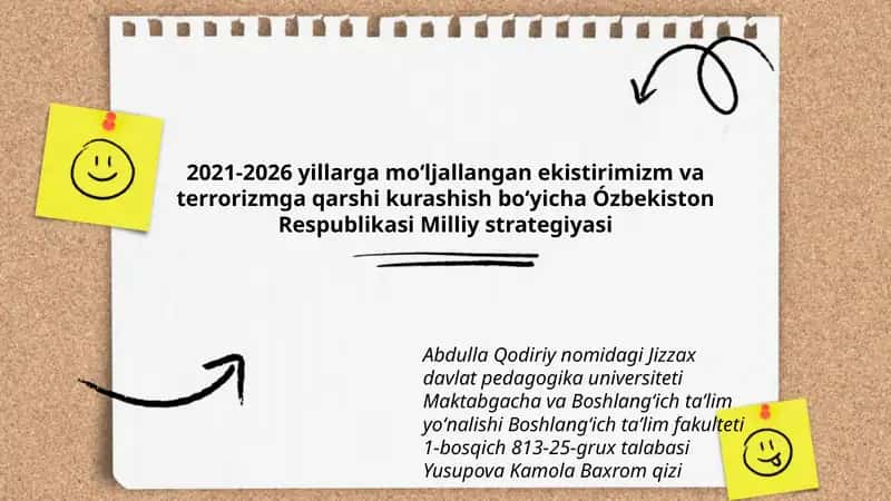 2021-2026 yillarga moʻljallangan ekistirimizm va terrorizmga qarshi kurashish boʻyicha Ózbekiston Respublikasi Milliy strategiyasi