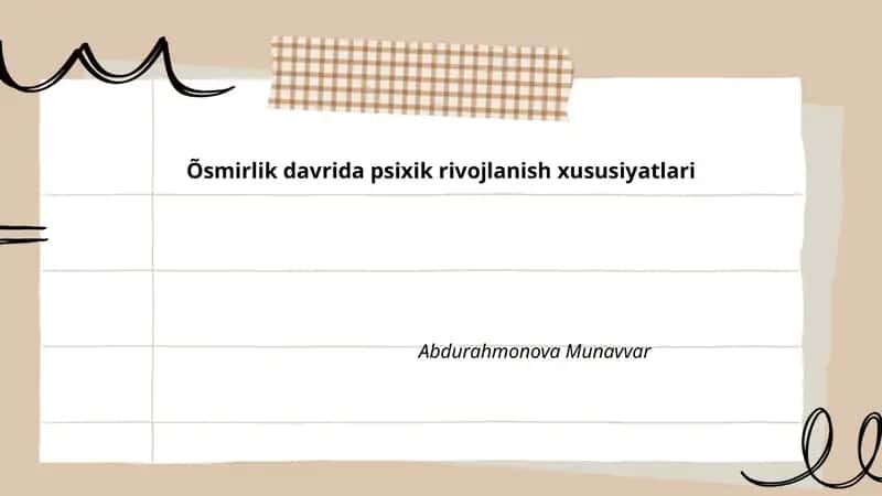 Identifikatsiya va o'zini anglash jarayoni