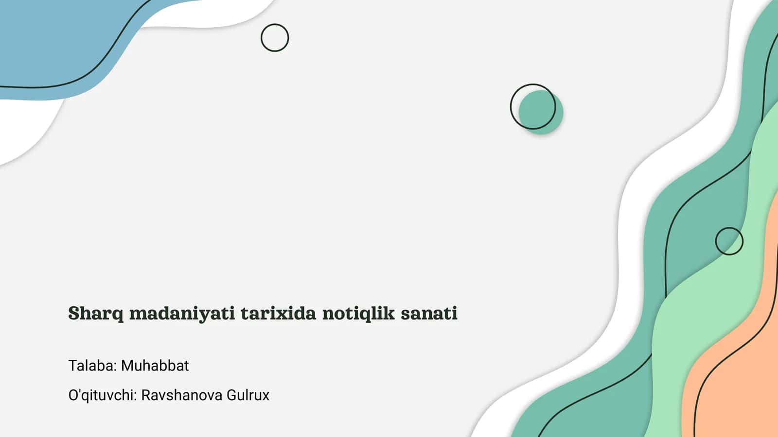 Sharq madaniyati tarixida notiqlik sanati